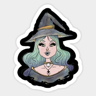 Cute witch girl Sticker